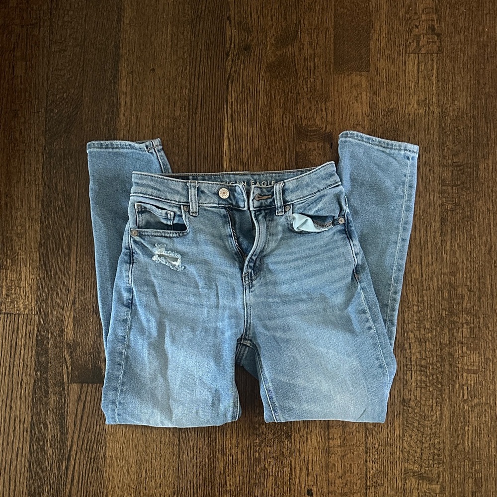American Eagle Outfitters Light Blue Straight Leg Jeans